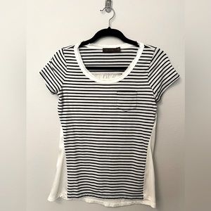 Small white and black striped shirt